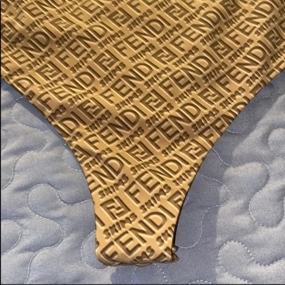 FENDI x SKIMS HIGH NECK BODYSUIT 2XL IN CALIFORNIA (TAN) - Picture 8 of 13